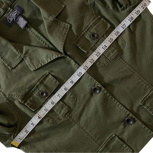 City Streets Olive Green Modern Lightweight Buttoned Utility Jacket Trendy Coat - Picture 8 of 10